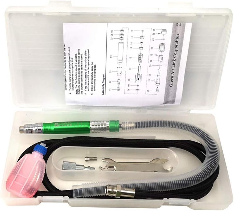 Dynamic Power Precision 1/8" Air Micro Die Grinder with Bonus Parts – Perfect for Detail Work and Smooth Finishes! -DP313321B - Image 3